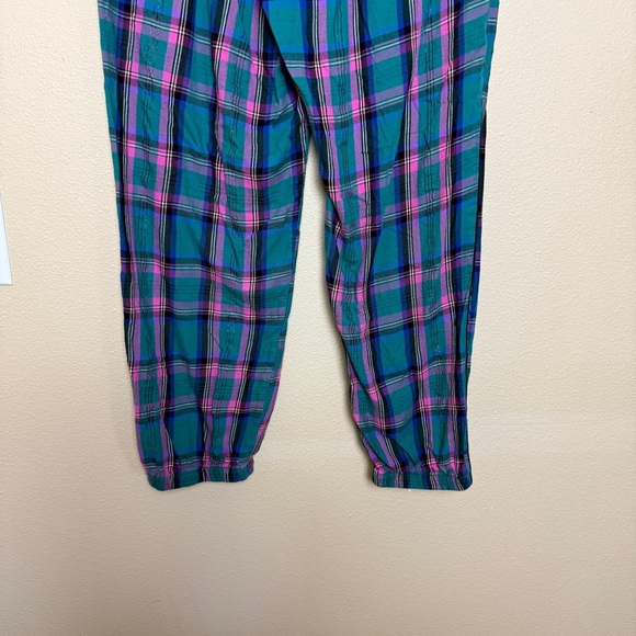 Victoria’s Secret Pink Green Plaid Pajama Pants Elastic Ankles- Medium - Picture 6 of 7